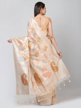 Kavvya Cream Soft & Lightweight Benarasi Organza /Kora Silk Weaving Saree - KAVVYA